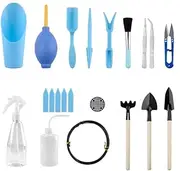 JINLYXHUI 17 Piece Set of Gardening Tools Succulent Plant Tools Mini Garden Planting Watering Tool Kit for Miniature Succulent Bonsai Cactus Planting Transplant Irrigation