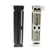 NEW 12 Port CAT5e Mini Patch Panel RJ45 110 Network Surface Wall Mount Bracket