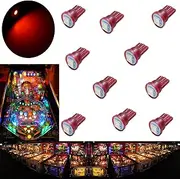 PA 10PCS #555 T10 1SMD LED Wedge Pinball Machine Light Top View Bulb Red-6.3V
