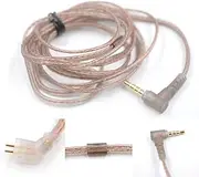 OFC Upgrade Cable Earphone Replacement Cable 0.75mm Gold-Plated Connector Transparent Black Cable B Pin for ZST/ZSR/ED12/ES3/ES4/ZS10/AS06/AS10/BA10/ZST-X/EDX
