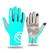 1Pair Cycling Full Finger Gloves Touch Screen Anti-slip Bicycle Bicicleta Road Bike Long Glove Light blue_XL