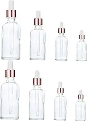 NIYANGLE 8Pcs Essential Oil Glass Dropper Bottles Portable Travel Containers for Aromatherapy Liquids Leak Design for Home Travel Use
