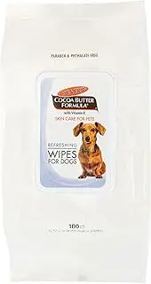 Palmer's Cocoa Butter Refreshing Wipes for Dogs with Vitamin E | Palmers Cocoa Butter Dog Wipes - 100 ct Pet Grooming Wipes for Dogs from Palmer's