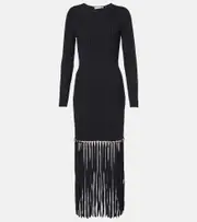 [Simkhai] Simkhai Sharron fringed midi dress UK 8 black
