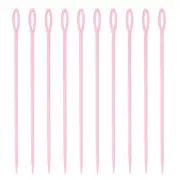 20pcs Plastic Sewing Needles, 15cm Large Eye Blunt Learning Needles, Pink
