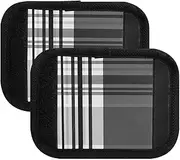[ODAWA] Black White Plaid Luggage Handle Wraps 4 Pack, Handle Grip Suitcase Identifier Handle Covers for Suitcase, Carry On, Backpacks