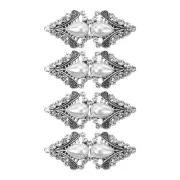 4pcs Sweater Clips Cape Cloak Clasp Shawl Collar Clasp Brooch Clip(Silver)