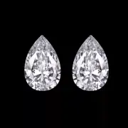 2 CARAT F VS2 LAB CREATED DIAMOND STUD EARRINGS PEAR SHAPE PAIR CERTIFIED GROWN
