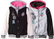 Hello Gorgeous Little Girls Sherpa Lined Fleece Snap Jacket, Grey or Black, 4T
