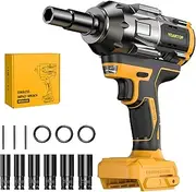 Cordless Impact Wrench 1/2 inch for Dewalt 20V Battery, 900FT-LBS(1200N.m) Impact Driver Brushless 1/2 Impact Gun, High Torque Power Impact Wrench with 6 Pcs Sockets & Gift Box (No Battery)