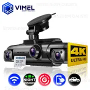 Triple Channel Dash Camera Car WIFI Mobile Phone Access 360 UHD 4K 128GB