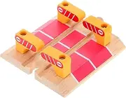 BESPORTBLE Wooden Train Track Barricade Station DIY Railing Barrier Plaything for Flexible Design with Multiple Track Options Innovative Craftsmanship for Engaging Railway Scenes