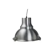 Aldous Industrial Classic Cord Drop Dome Pendant Light Lamp - Aluminium.