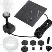 Solar Fountain Pump 1.5W 200L/H Solar Powered Panel Water Pump Garden Floating T