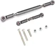 Suesacy Metal Adjustable Steering Linkage Servo Link Pull Rod Turnbuckle for MN D90 D99 MN-90-45 1/12 RC Car Crawler,Grey