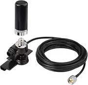 Bingfu VHF UHF 136-174MHz 400-470MHz Ham Radio Antenna Vehicle Car SUV Truck Ham Radio Amateur Radio Mobile Transceiver Antenna with Lip Mount Fixed Bracket UHF PL-259 Male 5m/16.5 feet RG58 Cable