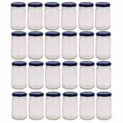 24x 375ml Flint Glass Jars + Twist Lids - Round Food Storage Preserving Jar