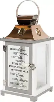 Walk Beside Us Memorial Remembrance Battery Powered Flameless Lantern