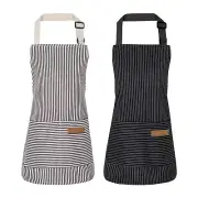2 Pack Stripes Kids Apron Kids Cooking Aprons with 2 Pockets Cute Kids Aprons...