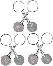 [COHEALI] 6pcs Metal Shopping Cart Token Keychain and Convenient Keyring for Supermarkets Shopping Trolleys and Retail Use Key Fob with Sided Design