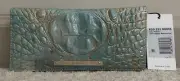 Brahmin Melbourne ADY Slim Bifold Wallet Clutch SERENDIPITY Turquoise Blue NWT