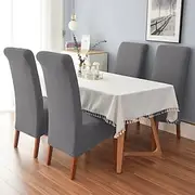 Dining Chair Covers, Stretch Chair Cover Black Green Spandex Jacquard Burgundy Red High back Chair Protector Covers Seat Slipcover with Elastic Band for Dinin