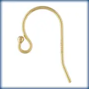 20pr,Gold Ear wires, Bead End Bead End Hooks Shepard Earring Findings.Ball GF118