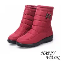 在飛比找momo購物網優惠-【HAPPY WALK】輕量時尚釦飾雙層防水防滑加厚保暖雪靴