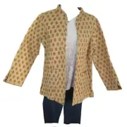 Jacket | Short | Quilt | Handmade | Reversible | 2 Patterns | Geometric |Buttons