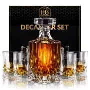 Luxury Gift For Men – Whiskey Decanter Set For Beloved Husband Or Dad Birthda...
