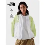 -滿3000免運-[雙和專賣店] THE NORTH FACE 女 兜帽抗UV防風外套/5JXI/白/淺黃