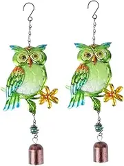 MERRYHAPY Retro Owl Wind Chime Metal Craft Animal Wind Bells Luck Pendant for Home Decor