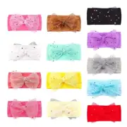 Baby Child Bowknot Headband Mesh Bows Turban Elastic Hair Band for Head