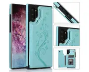 For Samsung Galaxy Note 10 Leather Cover Wallet - Green