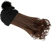 [IWOWHERO] Long Wavy Wig Cap Thermal Hat for Women Soft Material Winter Headwear Skin-friendly