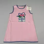 The Beaufort Bonnet Company Girls 2T Annie Apron Dress Palm B Pink/Periwinkle