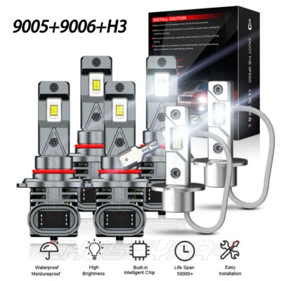 For Mitsubishi 3000GT 1994-1999 20000LM LED Headlight Hi/Low Fog Light Bulbs Kit (for: Mitsubishi)