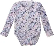 [Milzy] Kids UV-Protective One-Piece Swimsuit – Quick Dry, UPF 50+ Sun Safe Bathers for Girls Light Blue