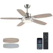 Ceiling Fans with Lights and Remote/APP Control,50“ Modern Ceiling Fan with