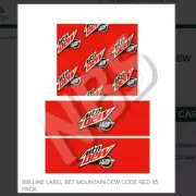 BIB LINE LABEL SET MOUNTAIN DEW CODE RED 25 PACK # CP011207