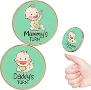 2PCS Parents Decision Coin Gift for Dad Mom to be, Pregnancy Gifts for First Time Daddy Mummy, Baby Shower Announcement, New Parents Gifts for Fathers Day(Green Metal Color)