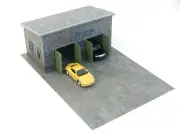 Two doors auto garage 1:60 - 1:64 scale Diorama model kit Mini cars display 1/60
