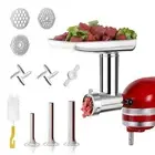 Stainless Steel Meat Grinder Attachments for KitchenAid Mixers, Metal Food Gr...