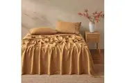 Natural Home Vintage Washed Hemp Linen Sheet Set Rust (Queen,King,Super King)