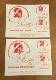 VINTAGE 1970s TAMPA BAY BUCCANEERS TEAM ISSUED STICKERS ~ 2 SHEETS - OLD LOGO