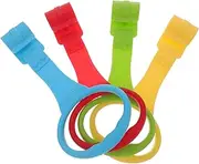 Abaodam Nursery Ring Set 4pcs Baby Pull Tab Toys Crib Hanging Play Gym Suction Spinner Safe for Infants Random Color