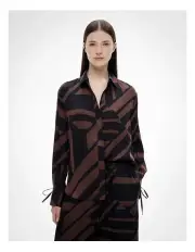 [Witchery] Tie Cuff Shirt in Splice Stripe