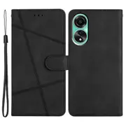 For Oppo A78 4g Wallet Phone Case Stand Pu Leather Crazy Horse Texture Imprinted Lines Cover