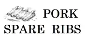 Pork Spare Ribs, Label, Commercial, Food, B/W, Meat Takeaway, Asian, Indian