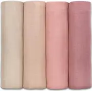 Comfy Cubs Muslin Swaddle Blankets Neutral Receiving Blanket Swaddling, Wrap for Boys and Girls, Baby Essentials, Registry & Gift (Cream, Blush, Bold Blush, Mauve)